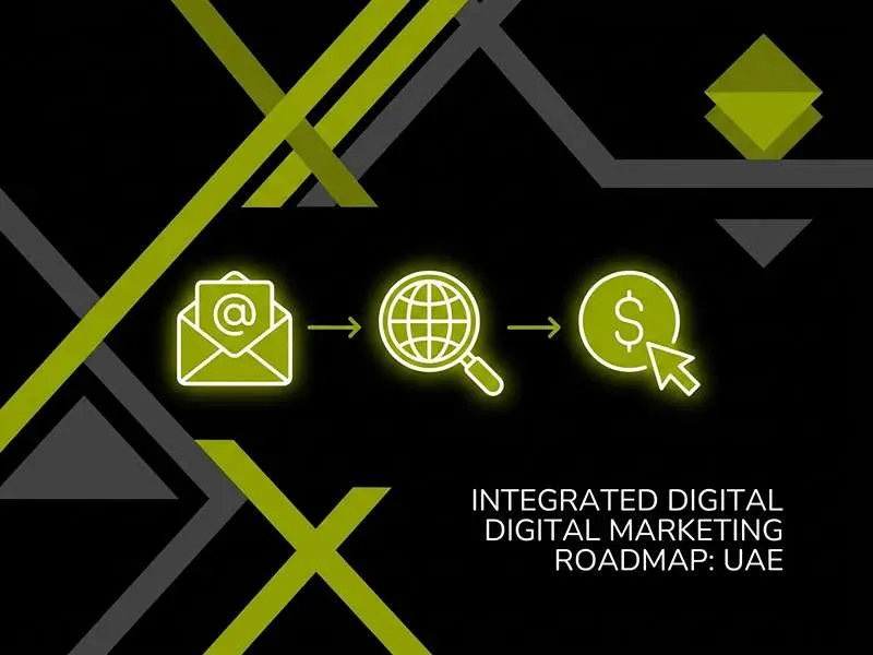An integrated digital marketing roadmap for UAE, showing the flow between email, SEO, and paid search for better ROI.