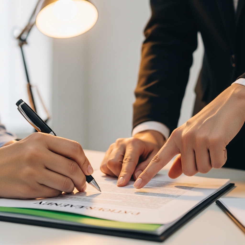 client signing real estate contract with agent – seo for real estate company in uae