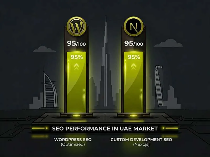 Comparing WordPress vs custom website SEO features, including site speed, indexing, and advanced technical optimization.