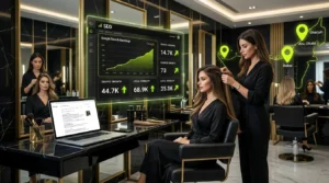 SEO strategies for hair extension studios in UAE showing Google rankings and salon visibility in Dubai and Abu Dhabi