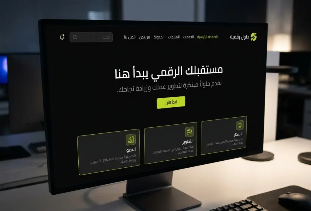 Arabic RTL website design interface with right to left navigation for UAE users