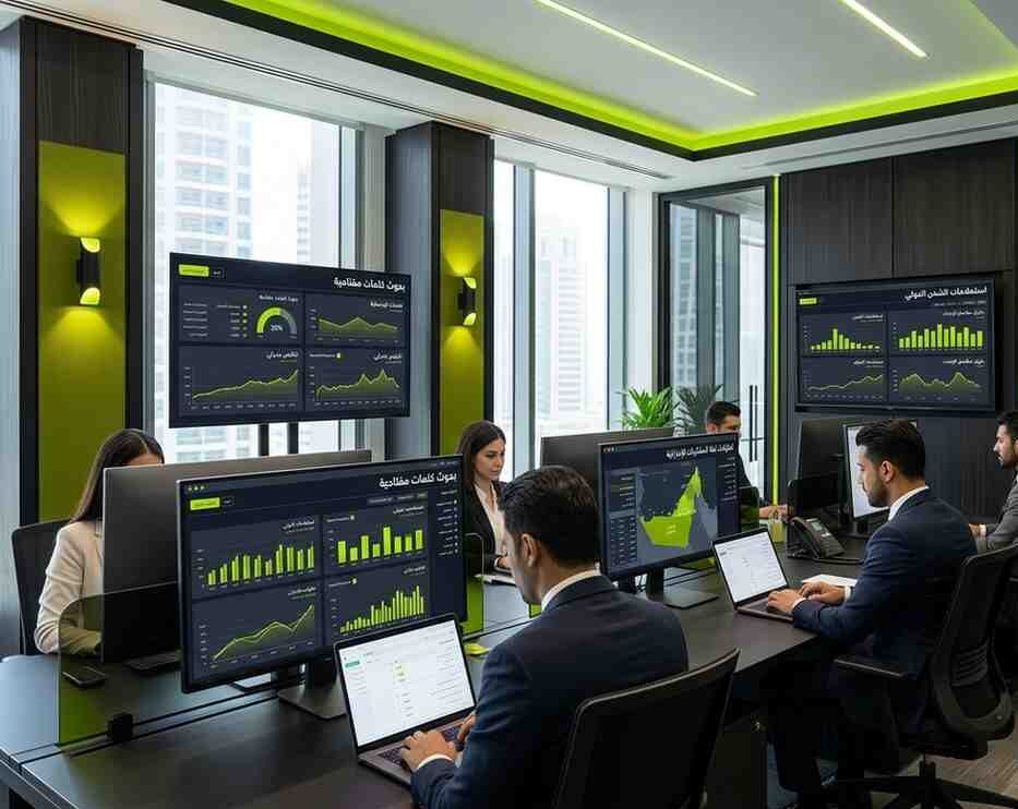 keyword research strategy  for SEO for Logistics and Shipping Companies in UAE  dashboard showing freight and customs clearance search analysis
