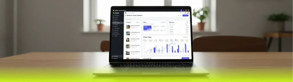 E-commerce website admin dashboard showing products, sales stats, and order status — Shopify-style online store development for Dubai businesses by SkillsHeaven
