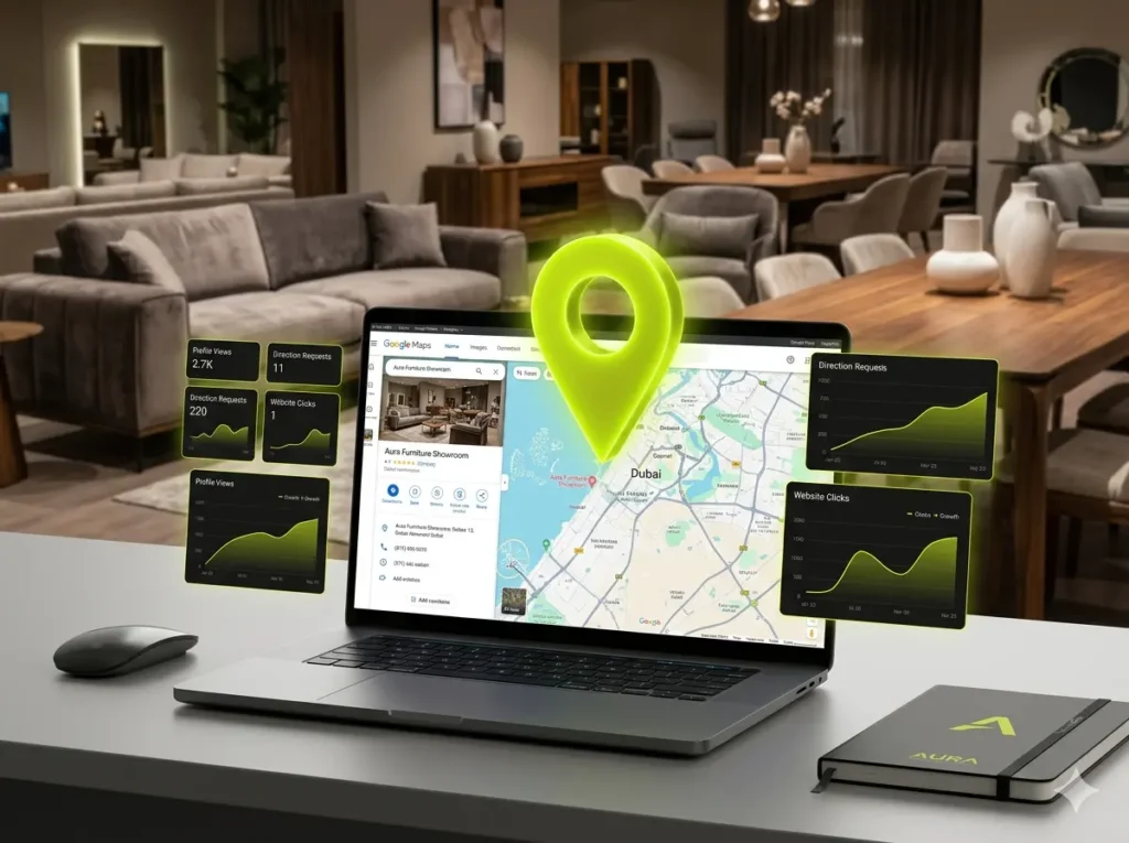 SEO for Furniture Businesses in UAE for Google Business Profile optimization  to improve local search rankings