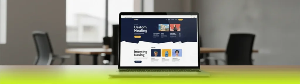 High-converting business landing page with bold headline, team section, and CTA — professional landing page development for Dubai companies by SkillsHeaven