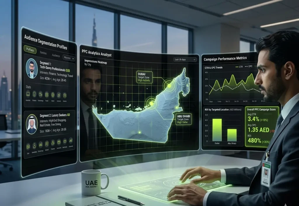 PPC audience targeting UAE analytics CTR CPC ROI campaign performance tracking