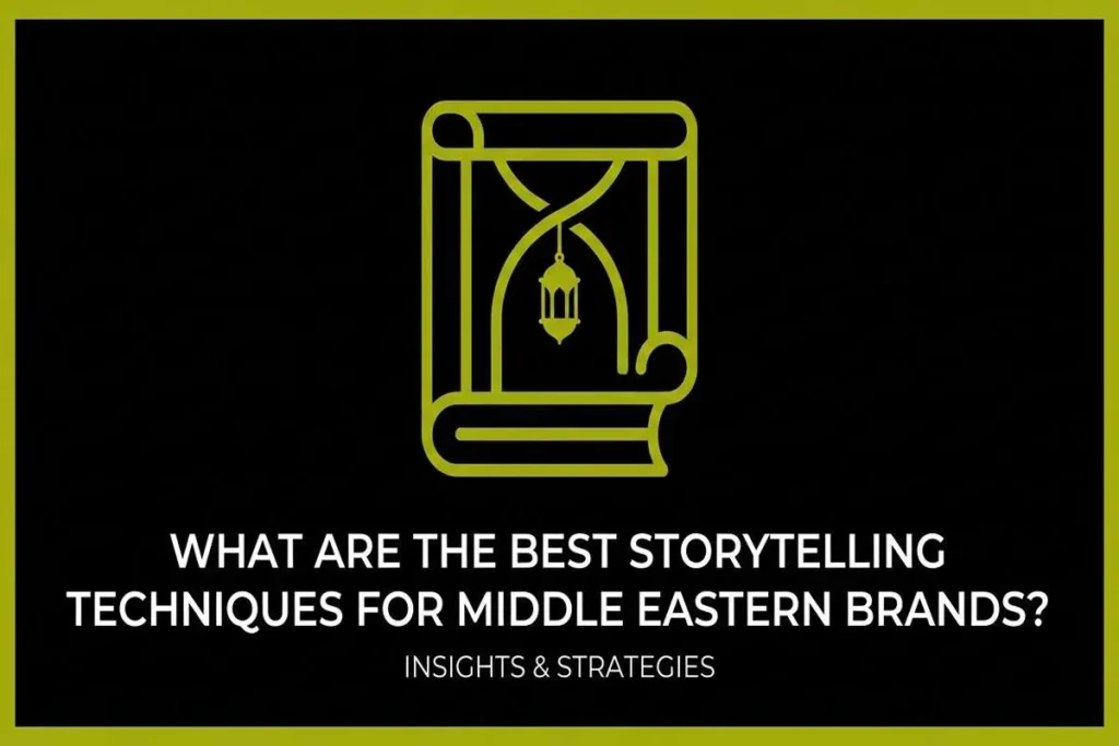 nfographic titled storytelling techniques for eastern brands, featuring a scroll and lantern icon representing cultural insights.