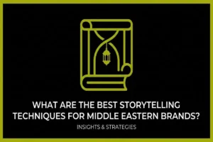 nfographic titled storytelling techniques for eastern brands, featuring a scroll and lantern icon representing cultural insights.