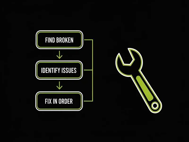 Image elaborating the technical seo from finding issue to resolving it