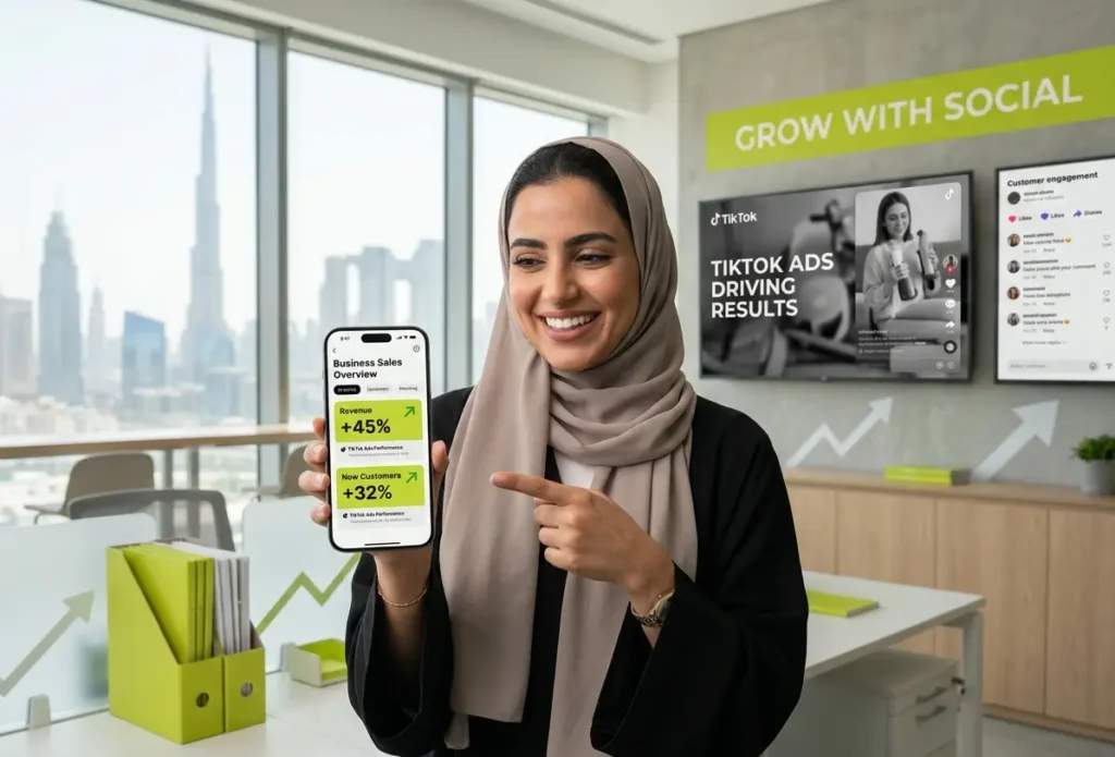 TikTok ads UAE business growth showing increased sales engagement and digital marketing success for brands
