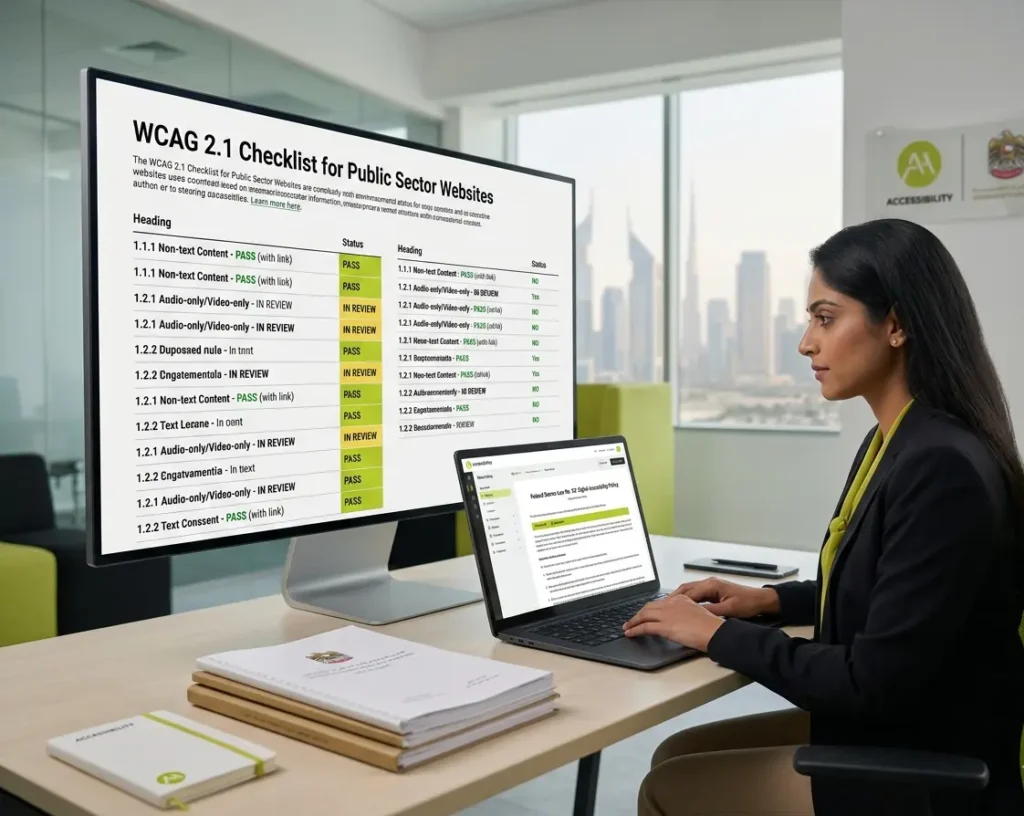 UAE digital accessibility law and WCAG compliance checklist for websites and online platforms