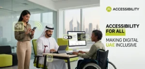 Website accessibility standards in UAE showing inclusive digital design for people of determination using accessible technology