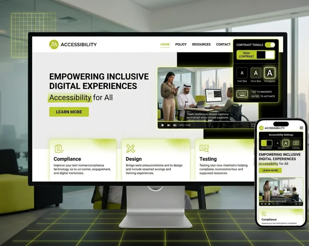 Website accessibility team working on WCAG compliance and inclusive design in UAE digital projects