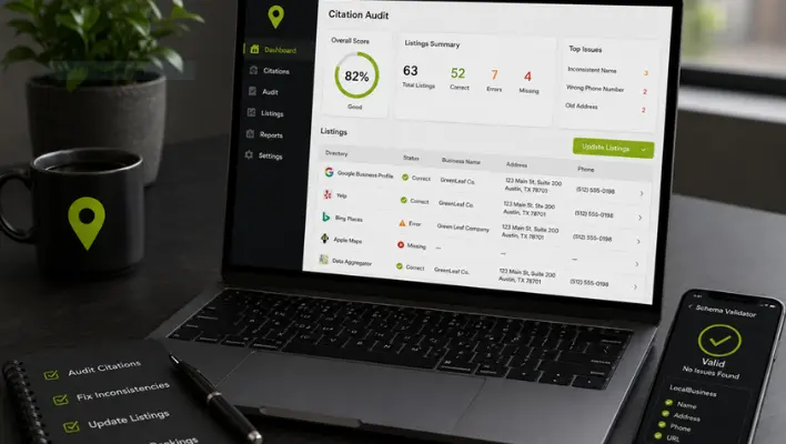 Local citation management dashboard