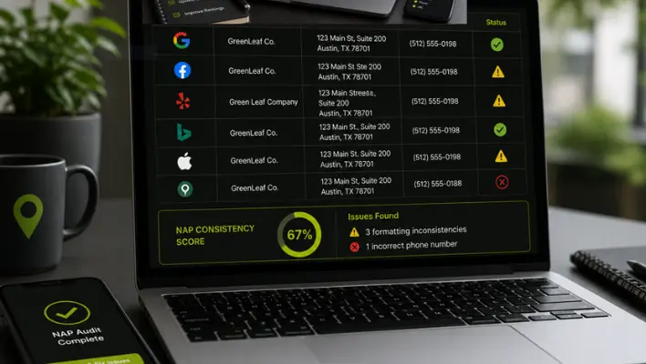 NAP consistency audit dashboard