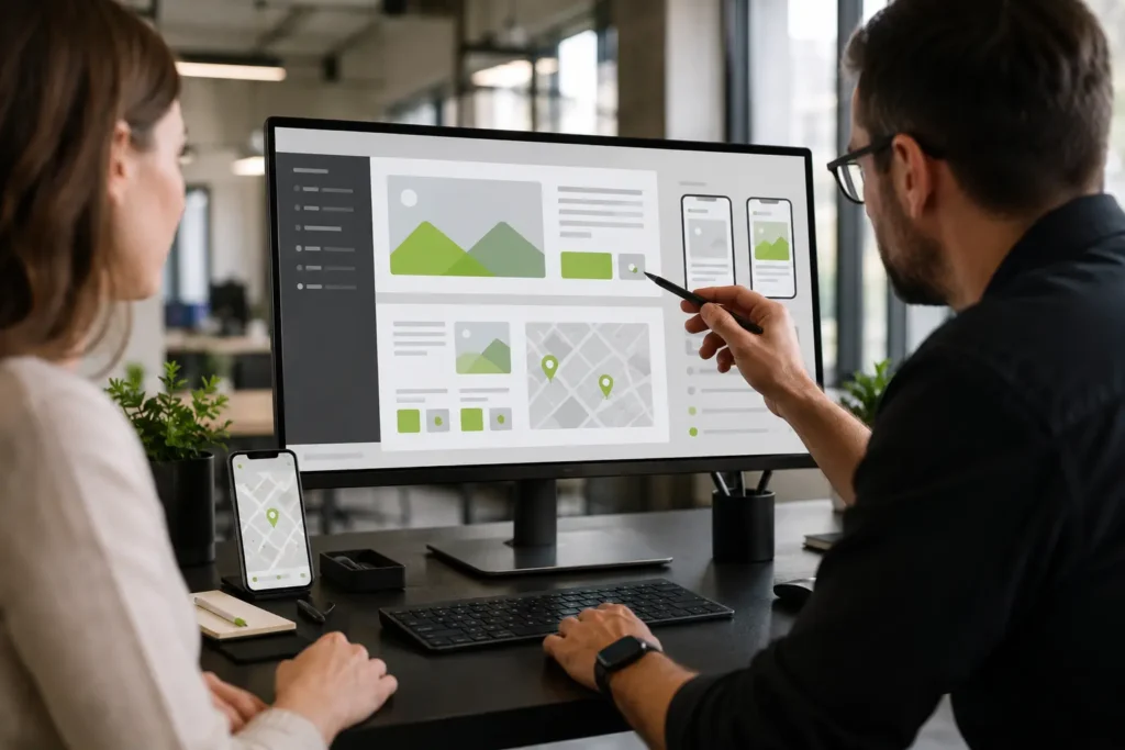 SEO expert Optimize Service Pages for Local SEO with mobile-friendly design and location-based SEO elements.
