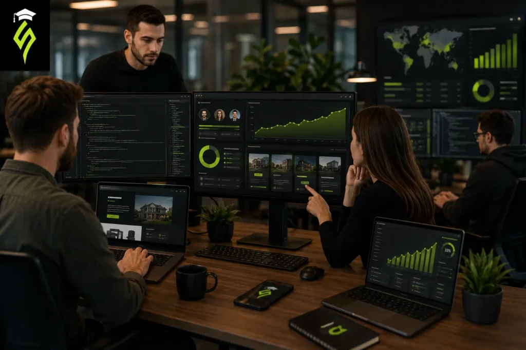 Are web developers in demand in 2026 with professionals building websites, web applications, and digital products in a modern technology workspace.