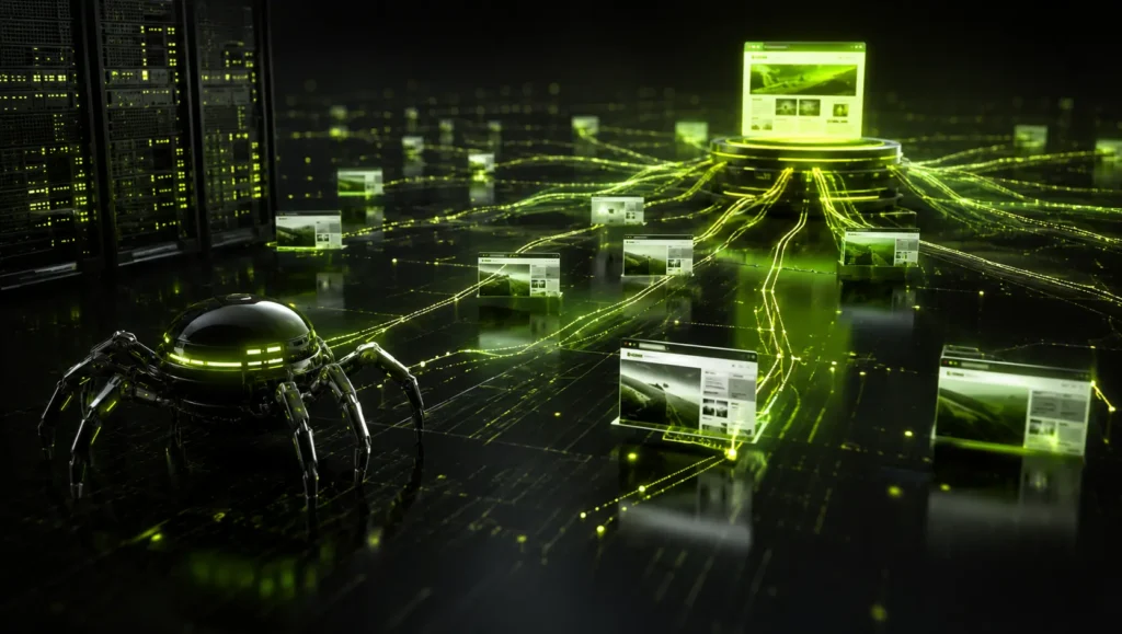 A realistic illustration explaining what is a backlink in SEO is, showing multiple websites connected through high-quality backlinks to improve website authority and search rankings.