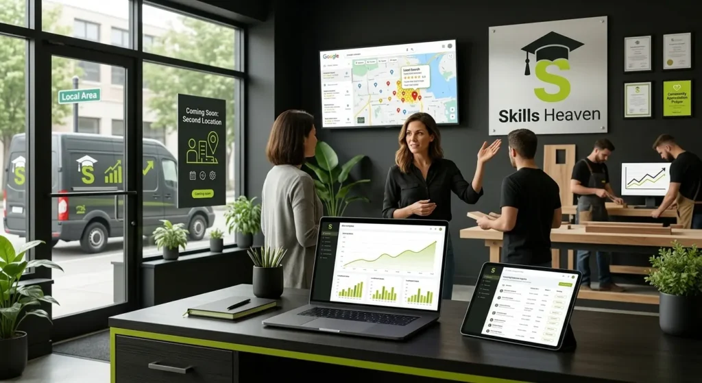 How to Create Content for Local SEO with a content strategist optimizing local keywords, Google Business Profile, and local search rankings.