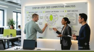 What is an SEO competitive analysis for local businesses in Dubai showing Google Business Profile optimisation and local map pack rankings