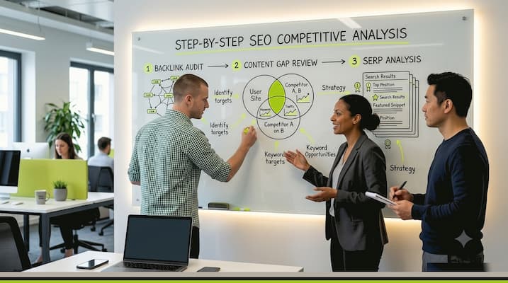 What is an SEO competitive analysis for local businesses in Dubai showing Google Business Profile optimisation and local map pack rankings
