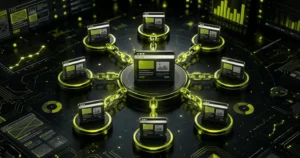 A realistic backlink network connecting multiple websites to demonstrate how backlinks improve SEO authority.