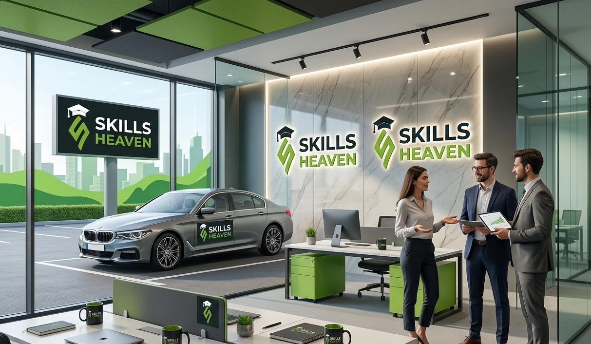 SEO specialist working on a digital marketing strategy for sustainable growth, showcasing white hat SEO techniques, content planning, and performance dashboards in a modern office.