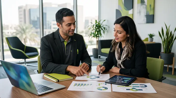 **Alt Text (Body Image 4):**
Digital marketing consultant and small business owner celebrating a successful long-term partnership after implementing strategies that drive sustainable business growth and online success.
