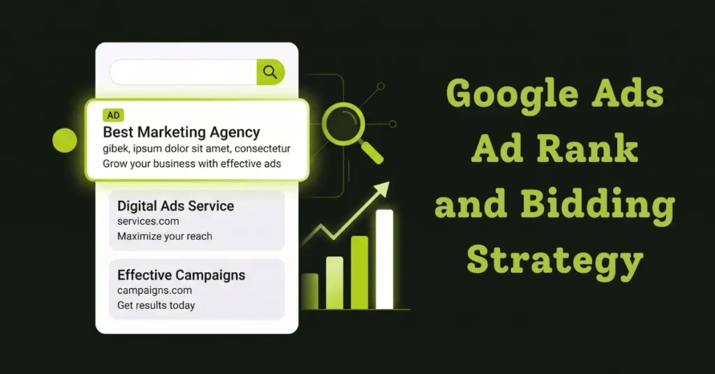 Google Ads search results mockup showing sponsored ad digital ads service and effective campaigns