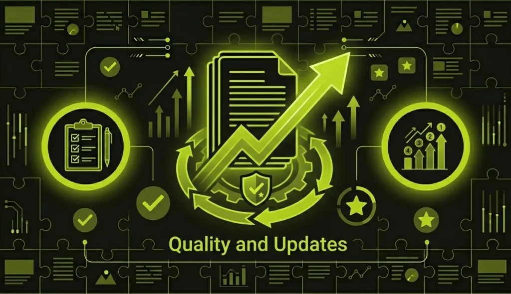 A dashboard interface showing keyword missing metrics, search volume data, and keyword difficulty scores.