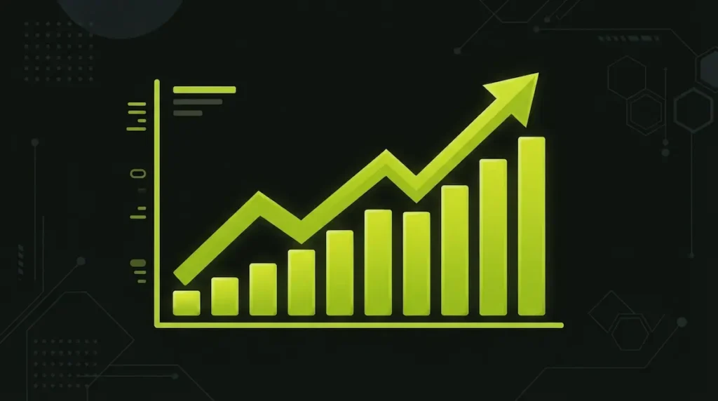 Upward growth chart representing sustainable white hat SEO strategy as an alternative to grey hat SEO