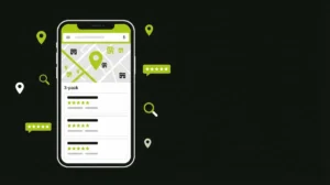 What role does Google Maps play in local SEO illustration with map pin and search results
